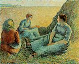 Camille Pissarro Famous Paintings - Haymakers Resting